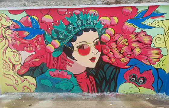 天门墙体彩绘-网红墙