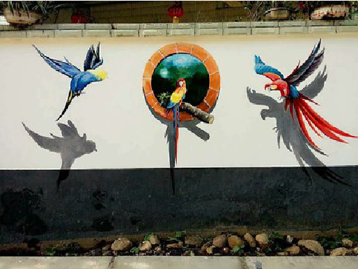 天门视觉错位-3D墙绘设计