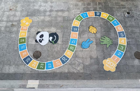 天门地面游戏彩绘