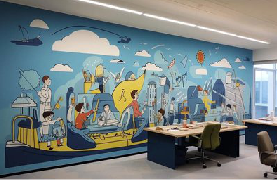 天门办公室墙绘的特点。