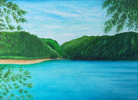 天门在墙绘中，如何绘画绿水青山？